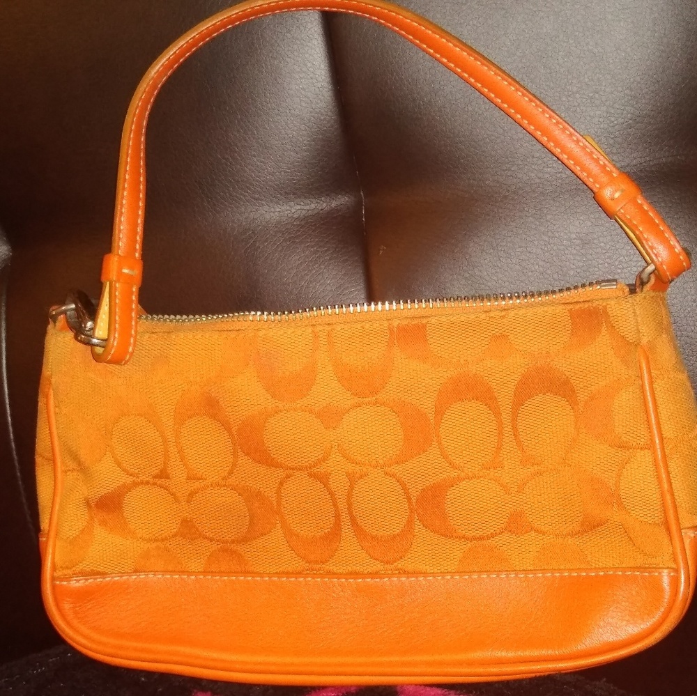 Orange coach purse